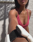 V-Neck Mesh Panel Bra